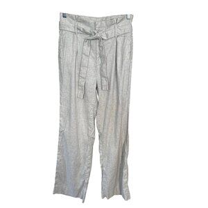 Banana Republic Pants Women's 4 Linen Paperbag Waist Wide Leg Trousers Belted